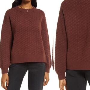 Treasure & Bond Knit Wool Blend Brown Sweater Small